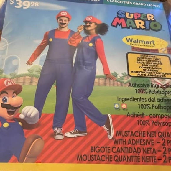 BRAND NEW men women disguise super mario halloween costume size XL (40/42) - Picture 4 of 6